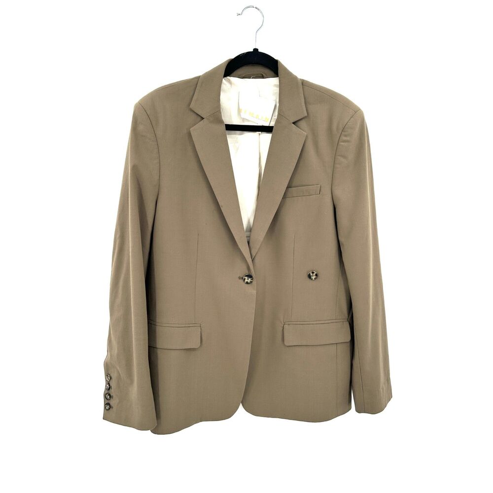 REMAIN Birger Christensen Oversized Taupe Brown Blazer Single Button Jacket 4